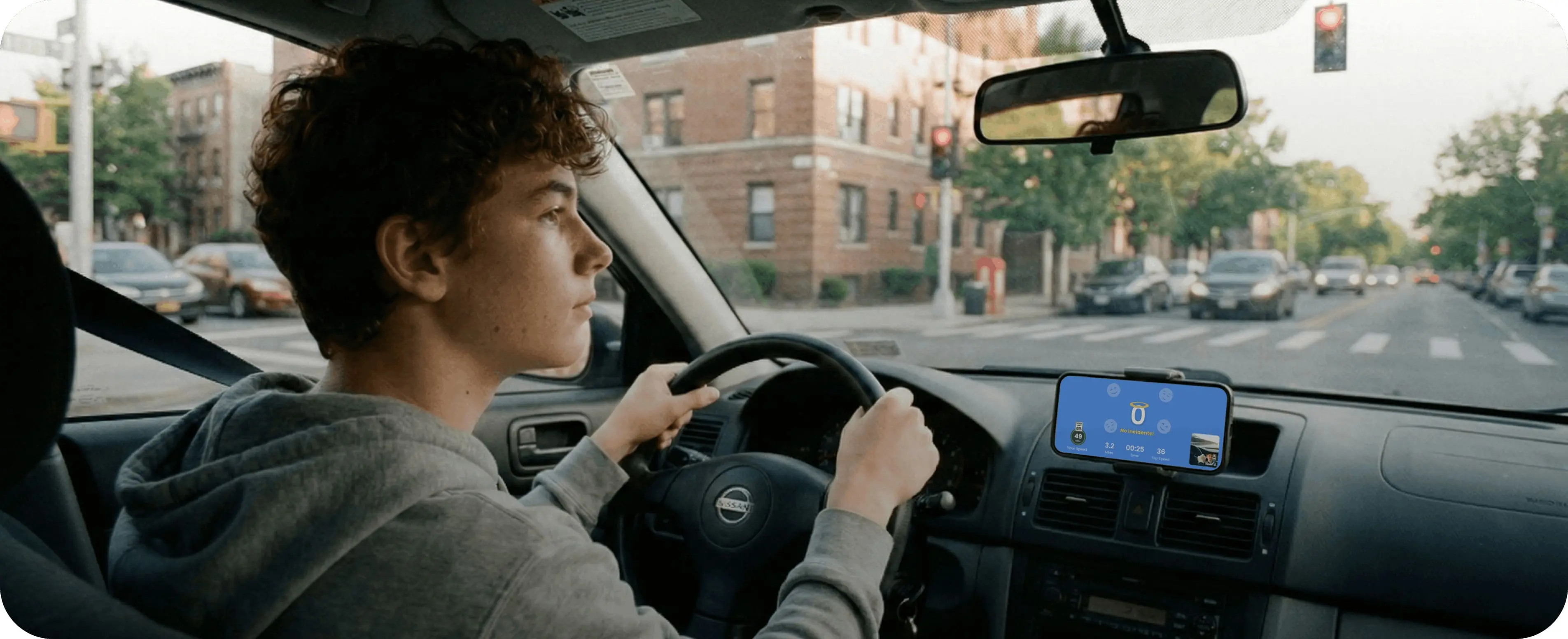 Teen driver behind the wheel